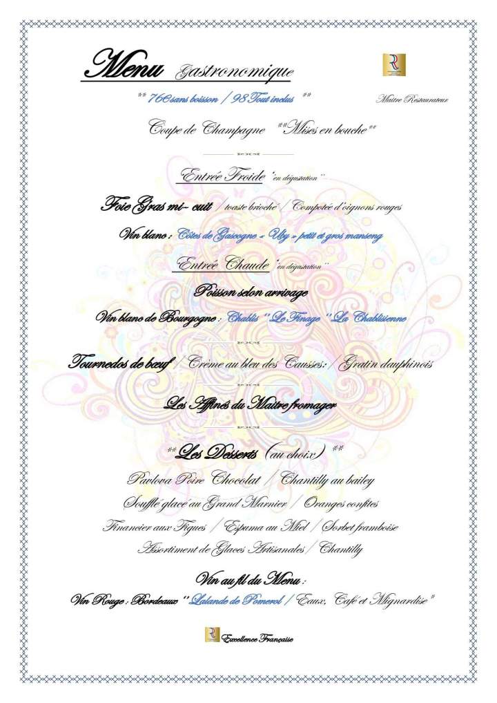 Menu Gastronomique Châtillon-Coligny